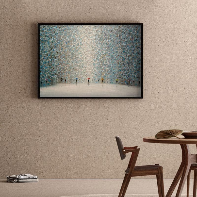 Rain Symphony Canvas Wall Painting - Black Frame