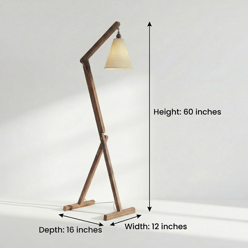 Ixena Arched Wooden Floor Lamp with Fabric Shade media 9