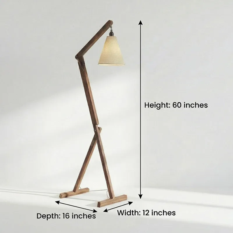 Ixena Arched Wooden Floor Lamp with Fabric Shade media 9