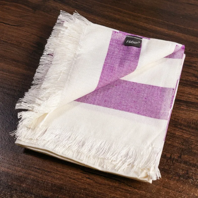Swaddlix Striped White & Purple Bamboo Bath Towel media 6