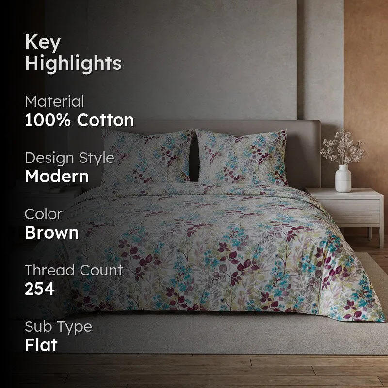 Garden Glowa Cotton Bedsheet (Pink) - 254 TC media 2