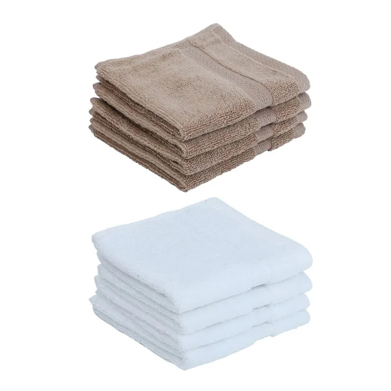 Miorah Face Towel (White & Beige) - Set Of Eight media 3