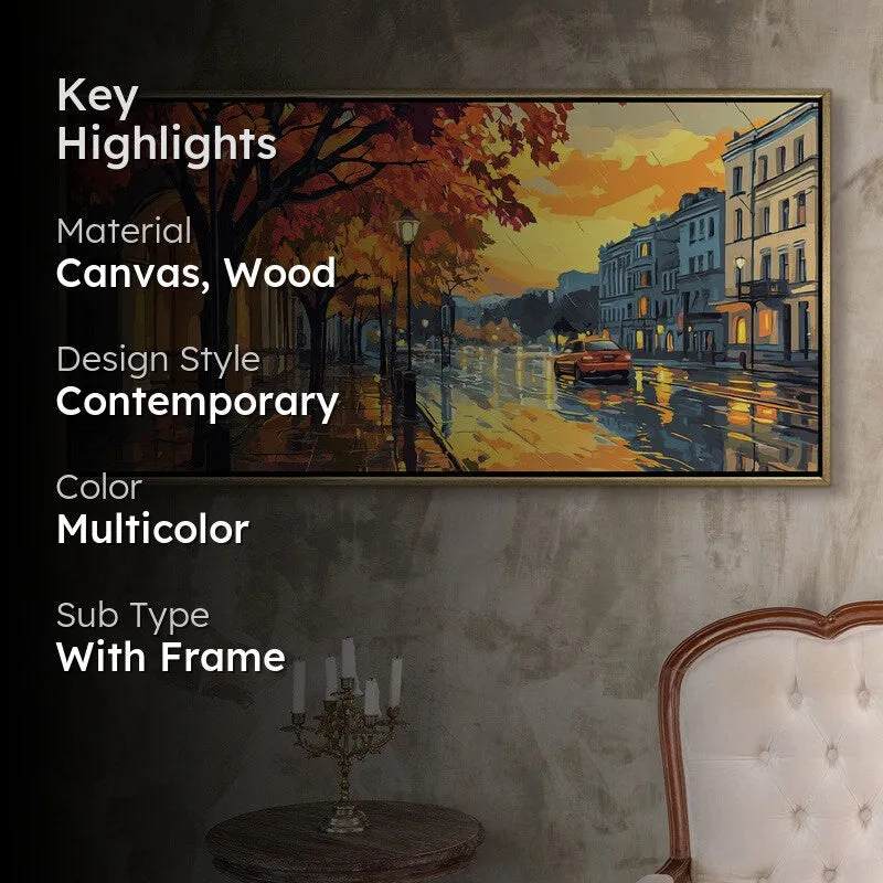 Wetlight Canvas Wall Painting With Frame media 2