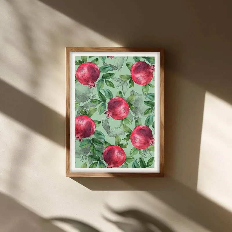 Blush Pomegranate Archival Canvas Wall Art - Brown media 3