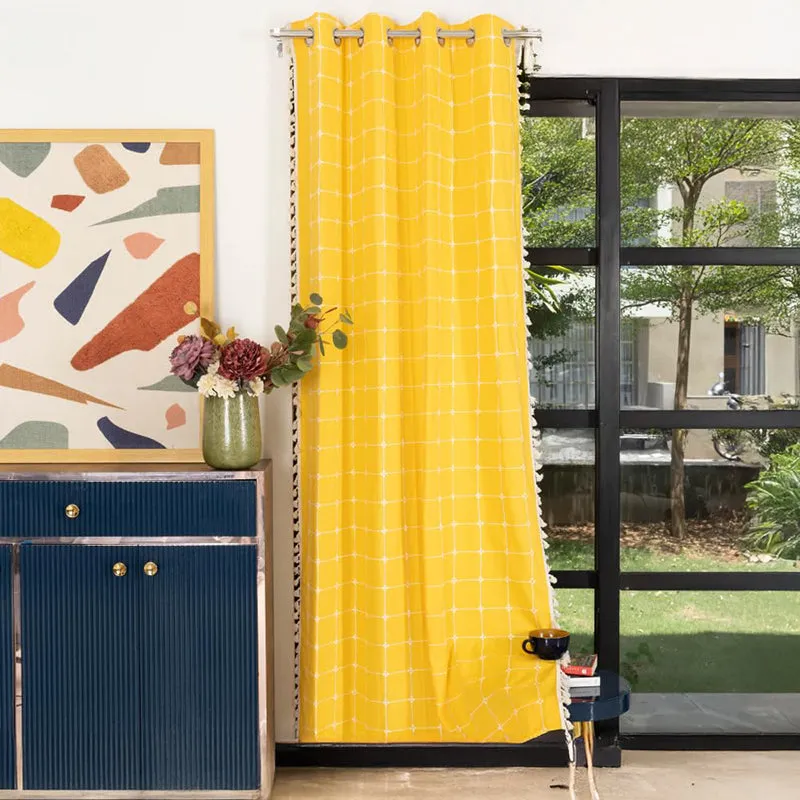 Urban Space Kanya Grid Curtain - Yellow media 2