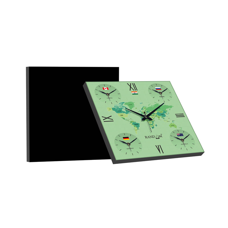 World Time Zone Wall Clock - Green media 6