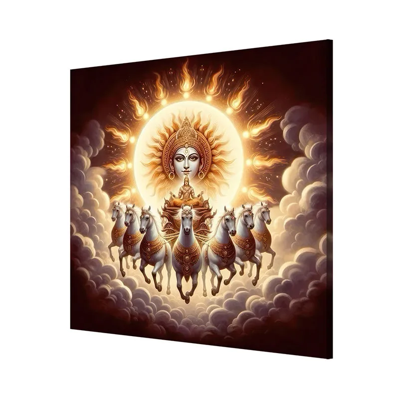Surya Deva Chariot Poly Canvas Wall Painting media 6
