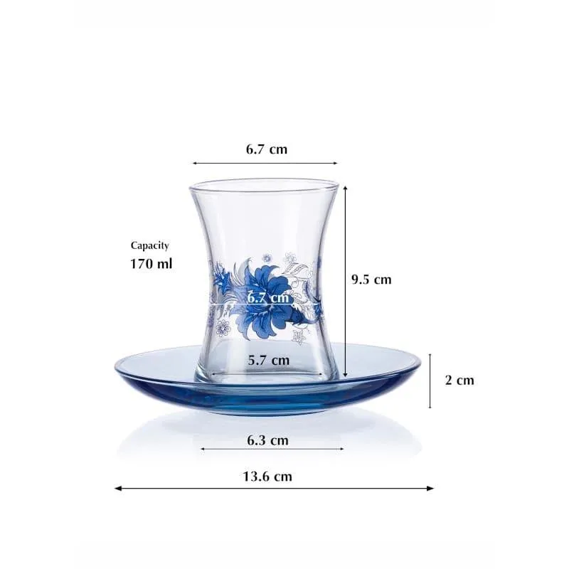 Pasabahce Turkey's Chai Cup & Saucer - Set Of Twelve media 5
