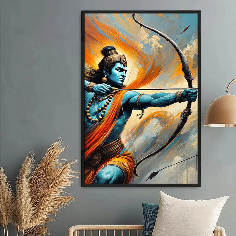 The Divine Archer Wall Painting With Frame media 1