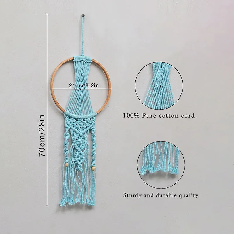 Knottic Macrame Fabric Wall Accent (Blue) - Set Of Two media 4