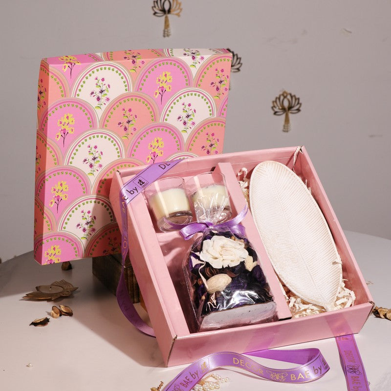 Lunar Lotus Diwali Hamper - Four Piece Set media 4