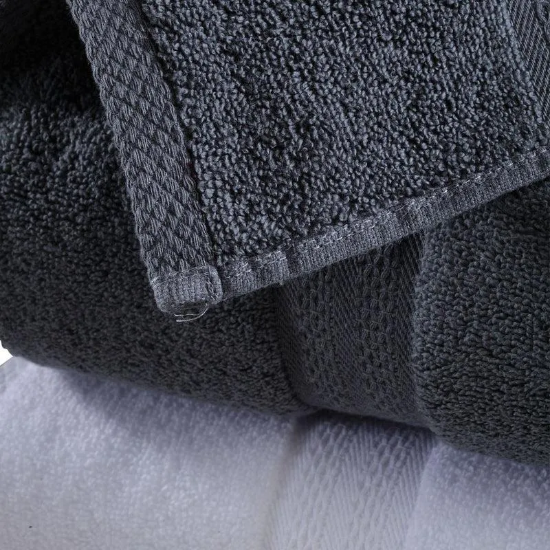 Miorah Bath Towel (White & Grey) - Set Of Two media 3