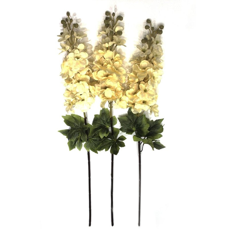 Real Look Artificial Delphinium Flower Stick (Cream) - Set of Three media 4