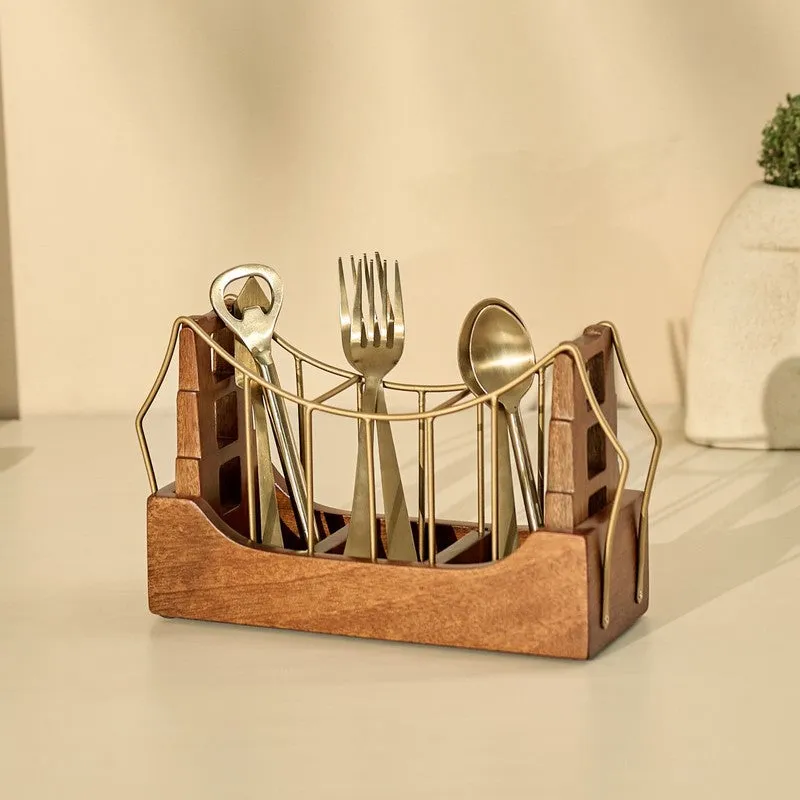 Golden Gate Wooden Cutlery Holder media 1