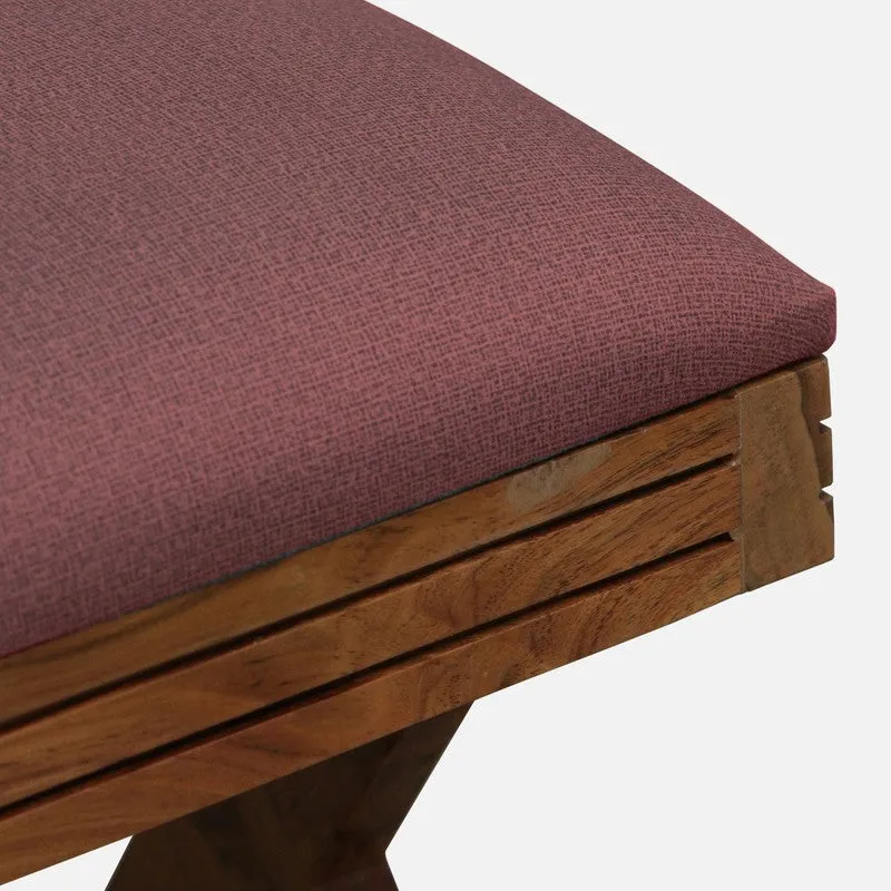 CrossCraft Sheesham Wood Ottomans & Pouffe - Pink media 6