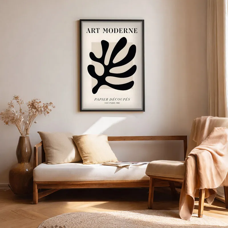 Organic Trace Canvas Wall Painting With Black Frame media 1