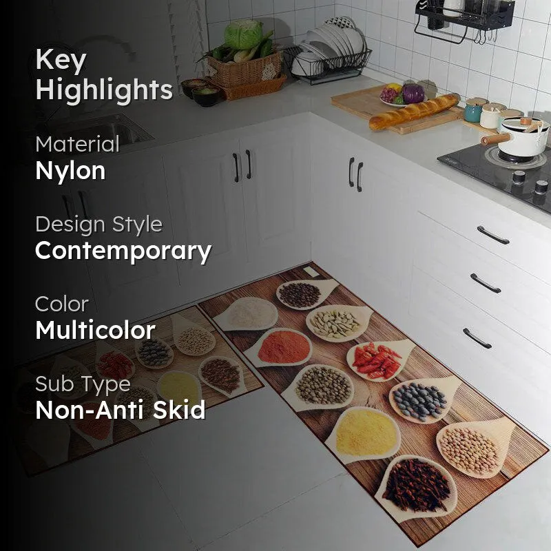 Spice Kingdom Kitchen Nylon Runner Rug - Set Of Two media 2