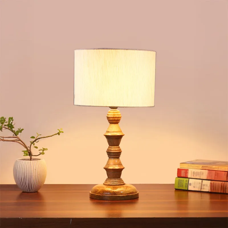 Cotin I Timber Wooden Table Lamp - Beige,Brown media 2