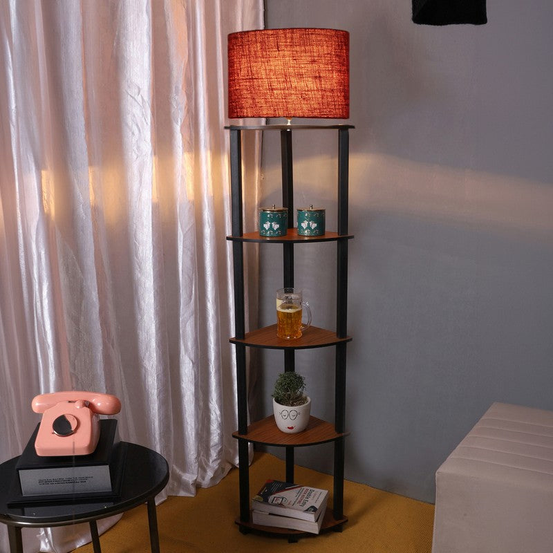 Cylindra Shimmer Floor Lamp (Maroon)