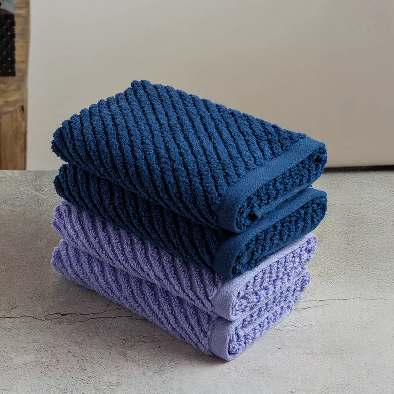 Nautica Riviera Soft Cotton Hand & Face Towel (Navy Blue & Light Blue) - Set Of Four media 4