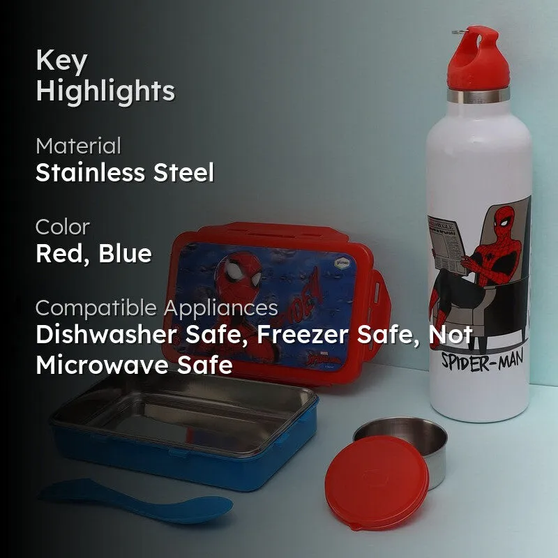 Spidey Relax Lunch Box 700 ML With 600 ML Water Bottle - Two Piece Set media 2