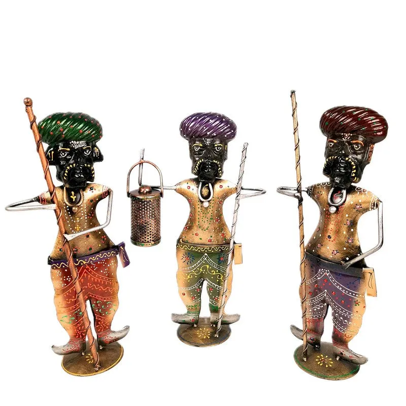 Rajasthani Iron Darbaan Showpieces (Set Of Three) - Set Of Three media 3