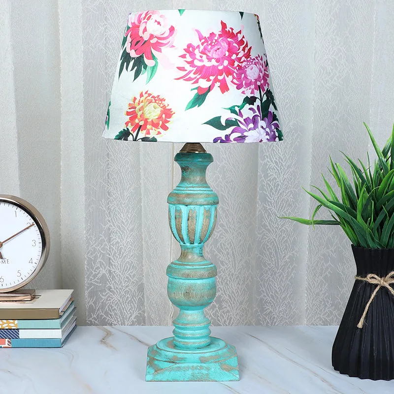 Miyabi Totem Printed Mango Wood Table Lamp - Multicolor media 2