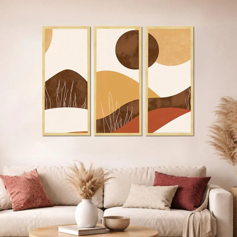 Shades of Brown Wall Painting - Set Of Three media 3