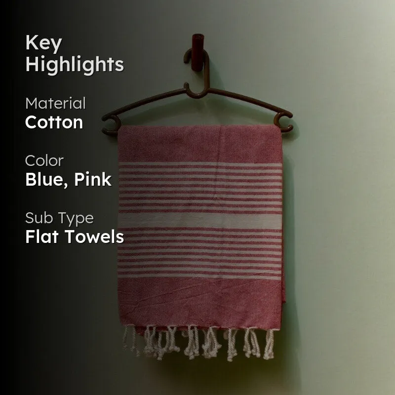Rodgo Bath Towel (Blue & Pink) - Set Of Two media 2