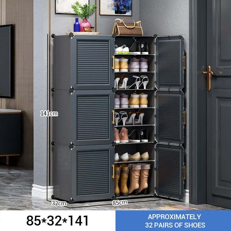 Everyday Grey Plastic & Metal Shoe Racks media 5