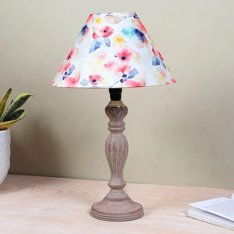 Luna Borealis Sabi Printed Mango Wood Table Lamp - Multicolor media 2