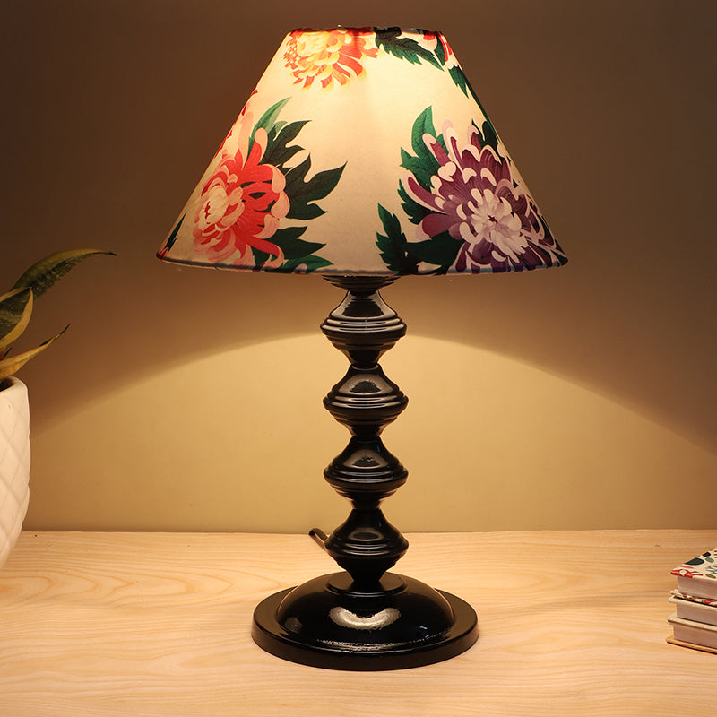 Miyabi Knot Printed Metal Table Lamp - Multicolor
