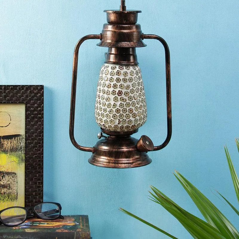Navina Mosaic Lantern Iron Wall Lamp - Copper media 3