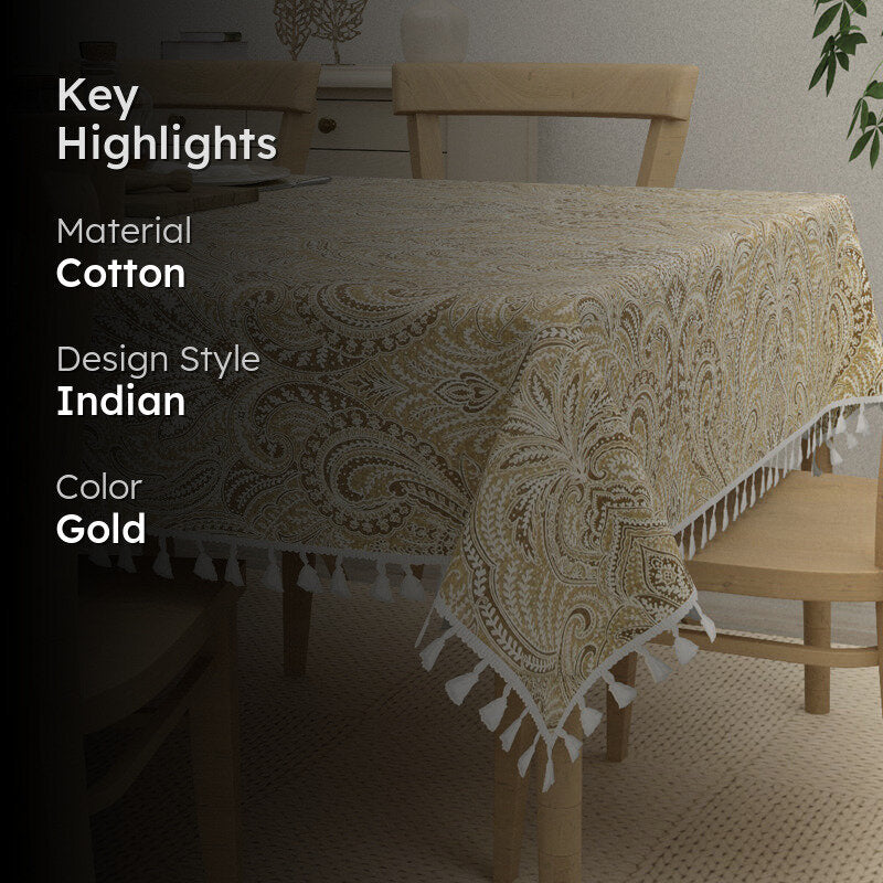 Thaalika Cotton Table Cover - Yellow image 2