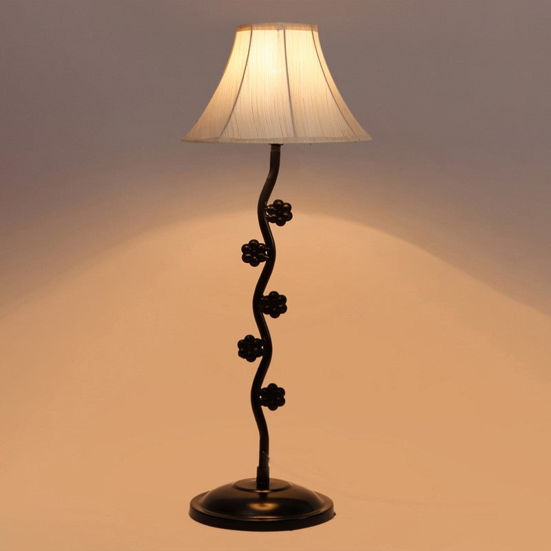 Astreva Cotton Table Lamp With Iron Base - White
