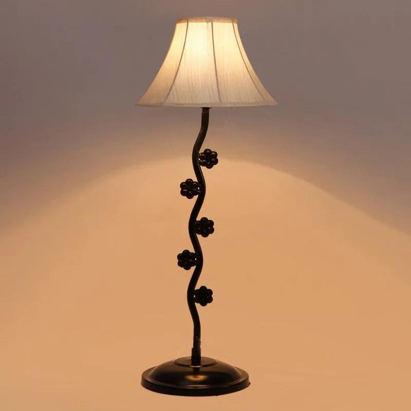 Astreva Cotton Table Lamp With Iron Base - White media 1