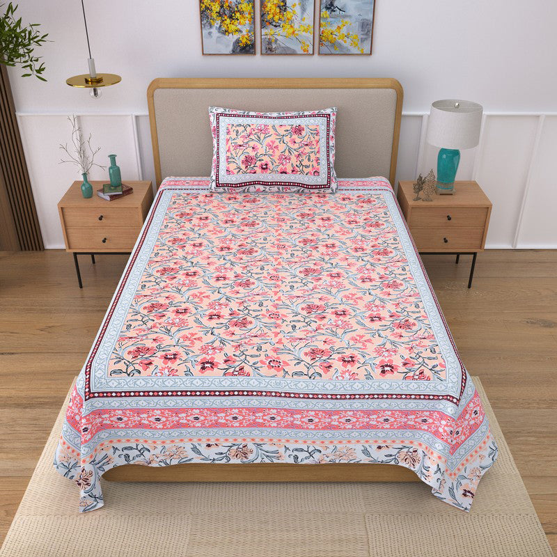 Dreamweave Floral Cotton Bedsheet - 240 TC