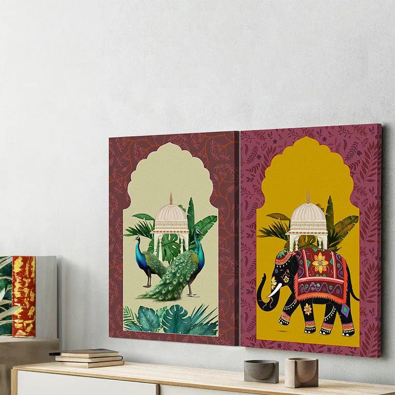 Opulence Glam Canvas Wall Painting - Set Of Two media 1