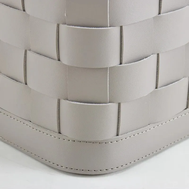 Elegra Faux Leather Storage Basket - Grey media 8