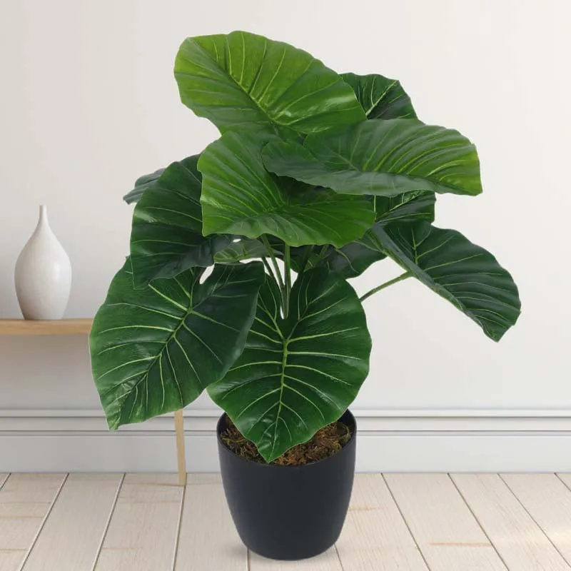 Faux Lush Rubber Fig Plant With Black Plastic Pot - 1.8 Feet media 2