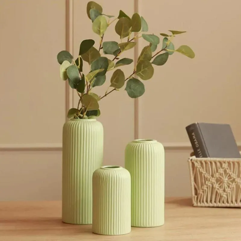 Pasha Ceramic Vase (Green) - Set Of Three media 1
