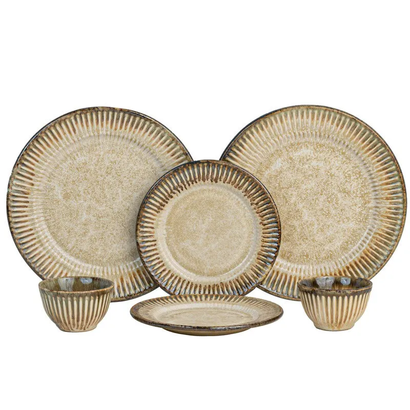 Mintora Beige Ceramic Dinner Set - 6 Piece Set media 3