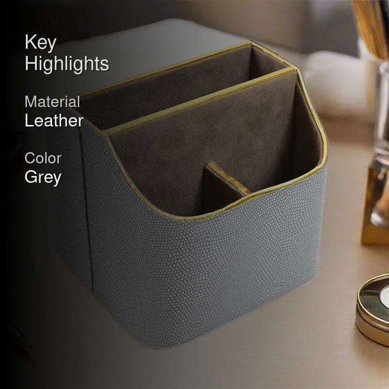Tisquo Faux Leather Desk Organizer - Grey media 2