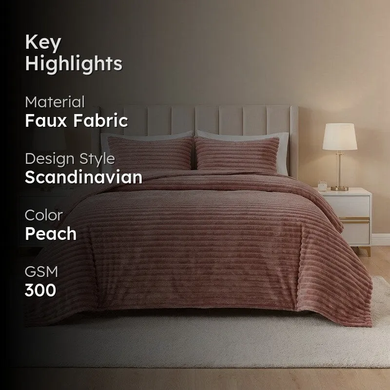 SleepScape Faux Fabric Blanket (Peach)- 300 GSM media 2