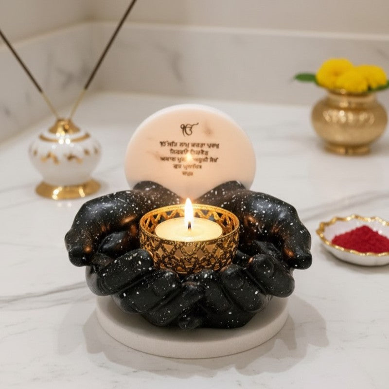Aura Marble Tea Light Candle Holder