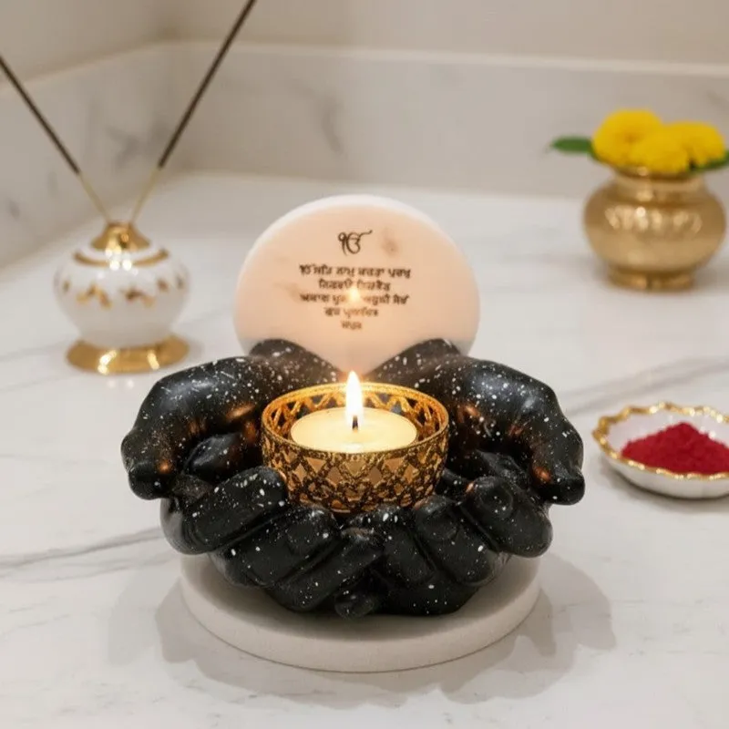 Aura Marble Tea Light Candle Holder media 1