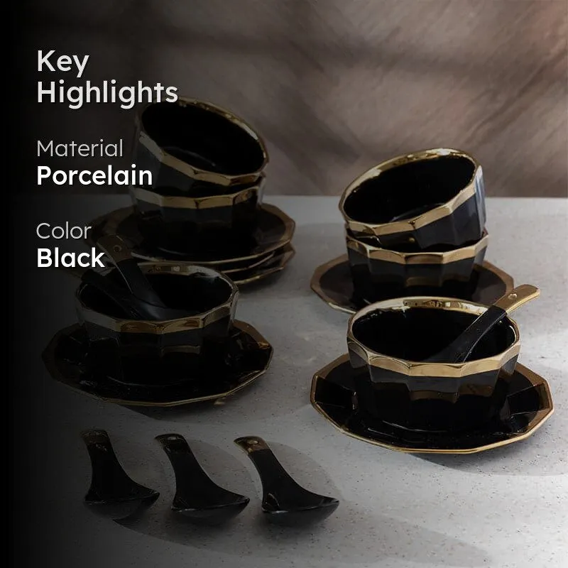 Jimo Black Soup Bowl Set (340 ML) - Eighteen Piece Set media 2
