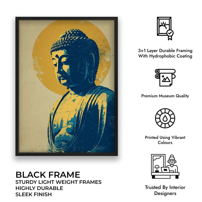 Peaceful Buddha In Meditative Calm III Archival Paper Wall Painting With Black Frame media 9