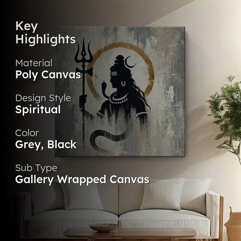 Kailasa Shiva Poly Canvas Wall Painting media 2