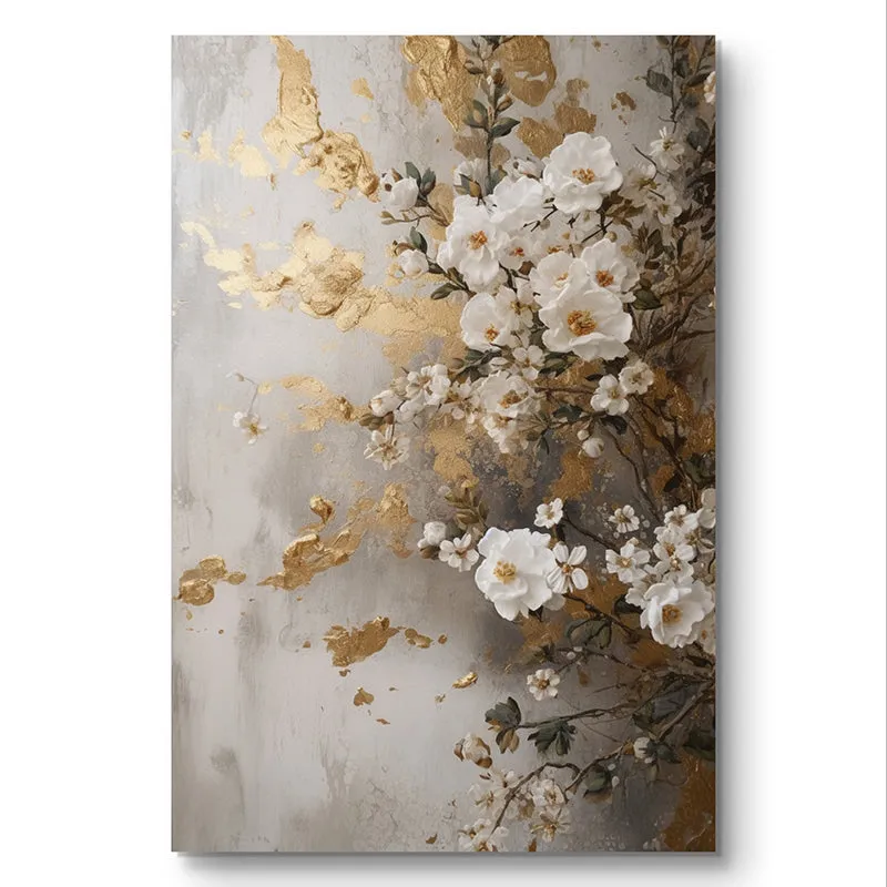Aurum & Ivory Blooms Wall Painting media 3